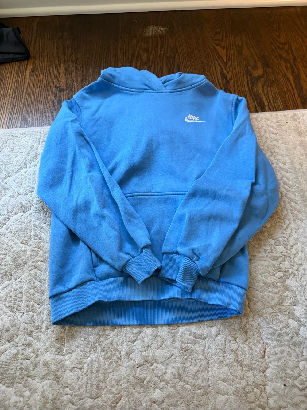 Nike Blue Hooded Pullover with White Swoosh